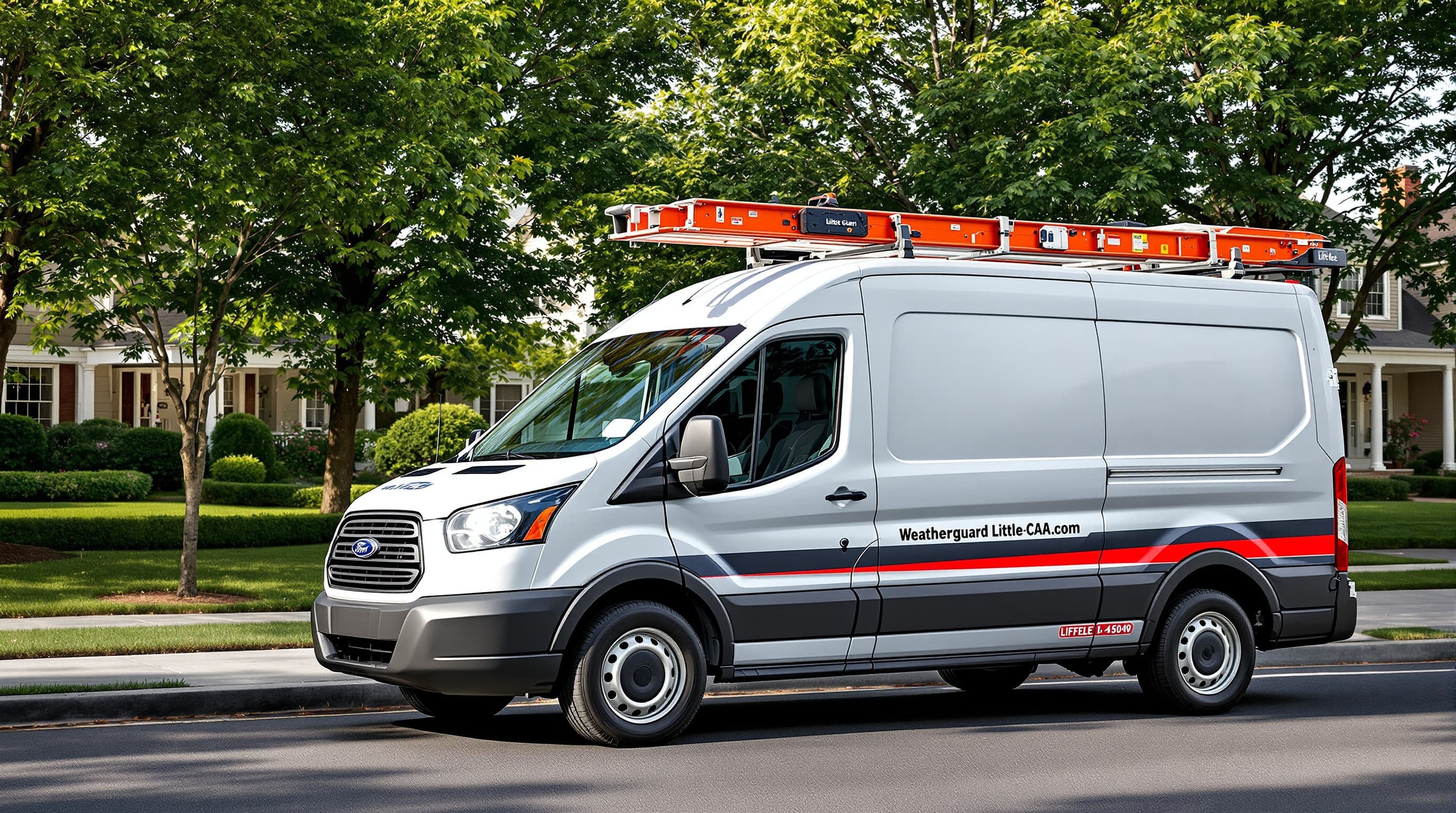 LI Roofing Co. branded work van