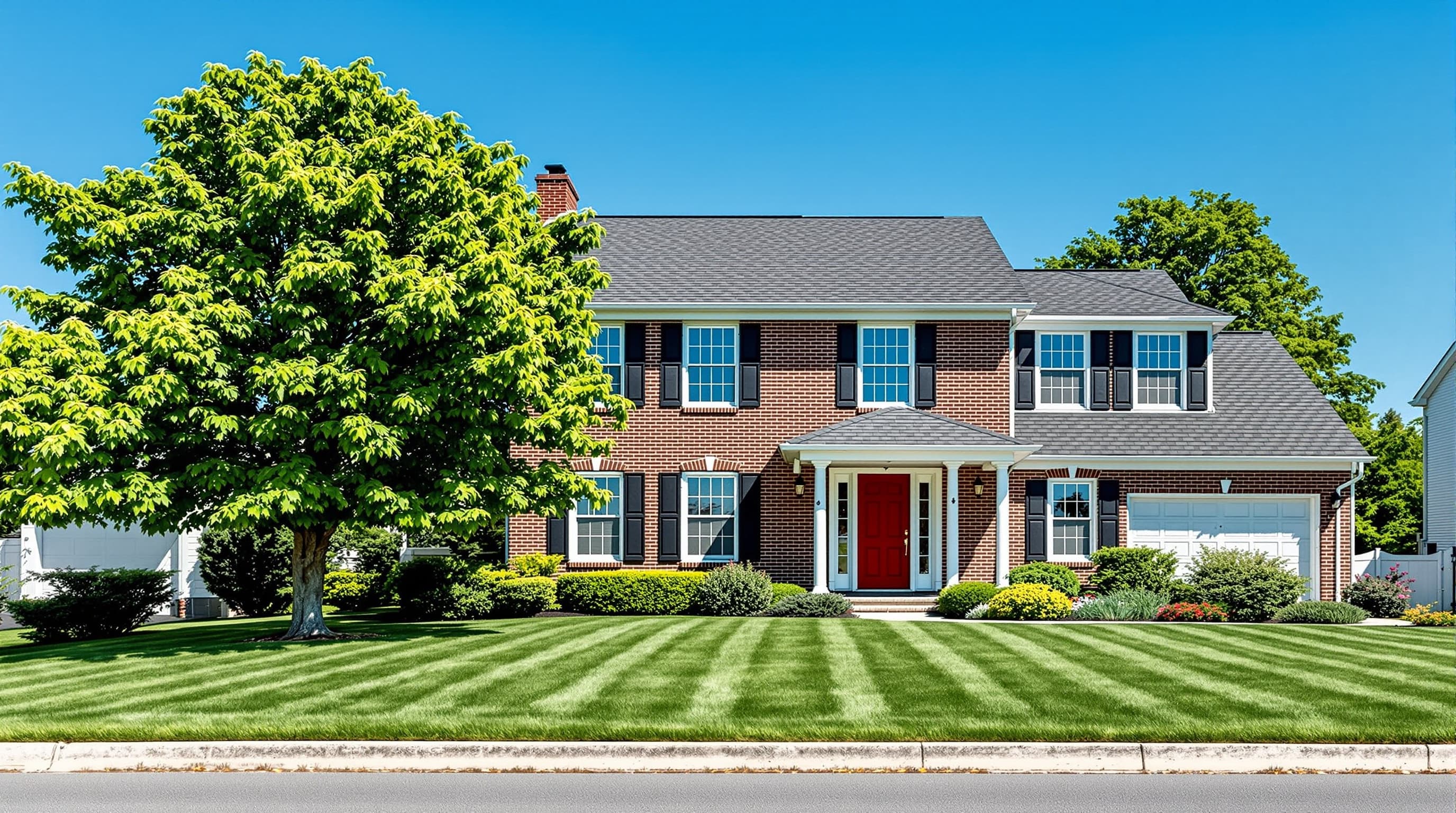 Completed architectural shingle roof on a Long Island home
